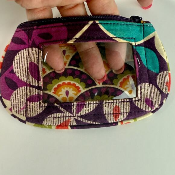 Vera Bradley Small Duffel Plum Crazy with ID Coin Purse - Picture 7 of 14